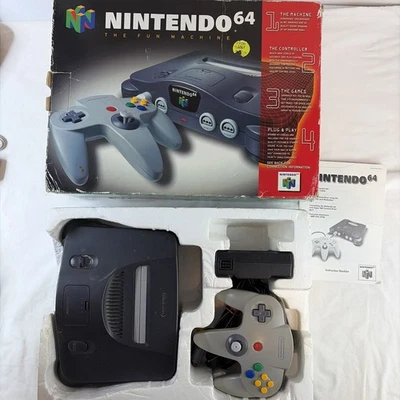 Nintendo 64 Console In Original Box Foam Authentic Controller Complete US Model - Image 1 of 4