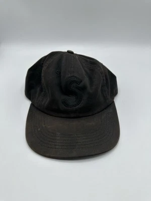 Supreme S Logo Felt 6-Panel Black WORN FADED AUTHENTIC - Image 1 of 3