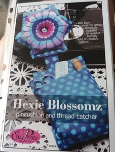 Hexie Blossomz Pincushion & Thread Catcher Sewing Pattern - Picture 1 of 2
