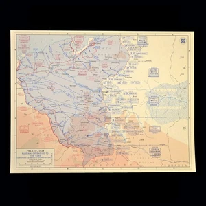 1945 Ostfrontkarte WWII Russische Offensive Europa Polen 2. Weltkrieg - Bild 1 von 12