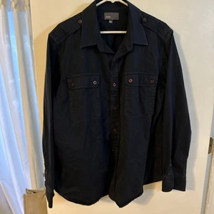 Vince Navy Blue Long Sleeve Two Flap Pocket Button Down Jacket Shirt Size XL - Bild 1 von 7