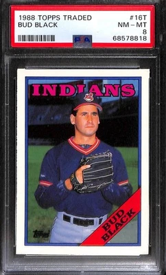 Bud 1988 Topps negociado #16T negro PSA 8 casi nuevo-como nuevo 68578818  Foto 1 de 3