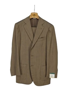 3800 $ LUIGI BORRELLI NAPOLI Solaro braun komplett handgenäht Anzug Wolle 38 US / 48 EU - Bild 1 von 7