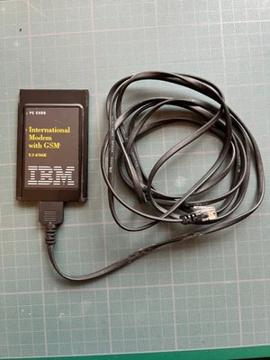 IBM INTERNATIONAL MODEM WITH GSM  V.3 4/56K + Fax -  PC Card avec Câble et prise - Image 1 of 4