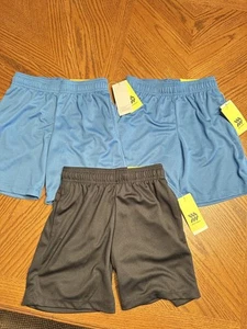 NWT Boys size S 6/7 ALL IN MOTION 3pr Mesh Athletic Shorts 1pr Black 2pr Blue - Picture 1 of 2
