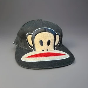 Paul Frank Julius Affe Mütze 2011 schwarz rot seltene Krempe Logo Grafik Y2K Cap - Bild 1 von 4