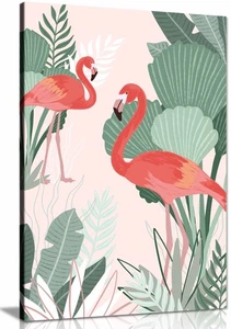 Flamingo Dreams Framed Canvas Print, Pictures for Home Walls Decor - Picture 1 of 3