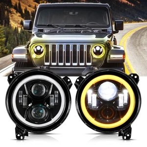 AUXBEAM 9" LED Headlight DRL HI/LO for Jeep Wrangler JL Gladiator JT 2018-2025 - Foto 1 di 12