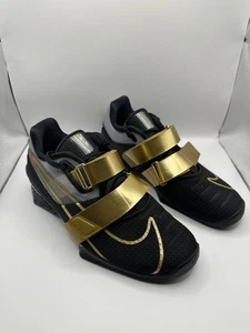 Nike Romaleos 4 Nero Oro Scarpe da Allenamento per Sollevamento Pesi Uomo Taglia 7 - Foto 1 di 8