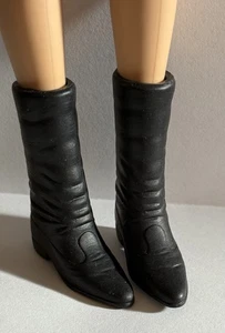 Barbie Doll Fashion Accessory Shoes Black Boots-Fits Barbie- - Picture 1 of 3