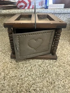 Vintage Primitive Foot Warmer / Carriage Heater - Wood, Tin - Picture 1 of 9