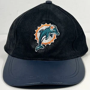 Vintage Miami Dolphins Strap Back Hat Leather Drew Pearson 90s Team NFL Cap - Bild 1 von 8
