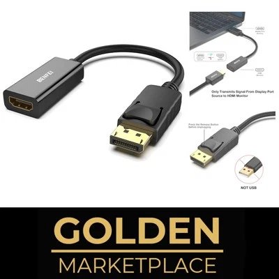 Kompakter DisplayPort auf HDMI Adapter 4K Unidirektional für Laptop PC Monito... - Bild 1 von 2