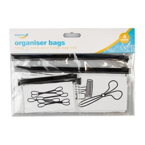 Paquete de 4 bolsas organizadoras transparentes bolsas de almacenamiento de equipaje embalaje viajes vacaciones seguridad - Imagen 1 de 1