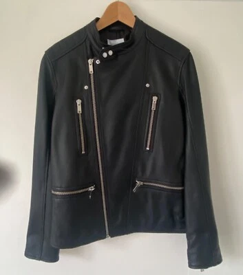 Reiss Men's Biker Style Lambs Leather Jacket Black New With Tags BNWT Size M - Image 1 of 4