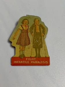 Pinback pieghevole anni 40 lotta paralisi infantile bambini storpi Bastain Bros - Foto 1 di 5