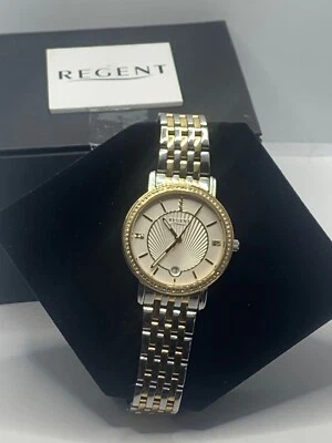 Reloj genuino de cuarzo con esfera analógica de acero inoxidable para mujer Regent 30534191 JD280 Foto 1 de 4