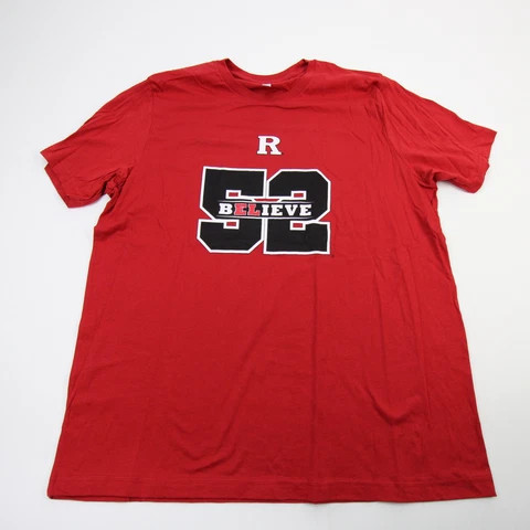 Rutgers Scarlet Knights Canvas Short Sleeve Shirt Men's Red New Cover