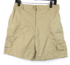 Alpine Design Tan Brown Lightweight Cotton Cargo Shorts w/Side Elastic Waist 10