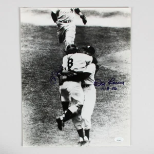 Don Larsen & Yogi Berra Signed Photo 11x14 Perfect Game 10-8-56 - LOA JSA - Picture 1 of 5