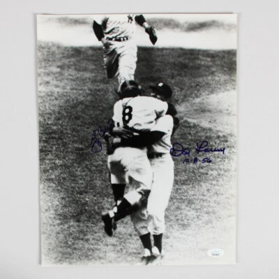 Don Larsen & Yogi Berra Signed Photo 11x14 Perfect Game 10-8-56 - LOA JSA - Image 1 of 4