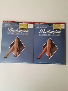 2 Burlington Classic Full Figure Pantyhose, NAVY, XXL, SHEER TOE - Picture 1 of 13