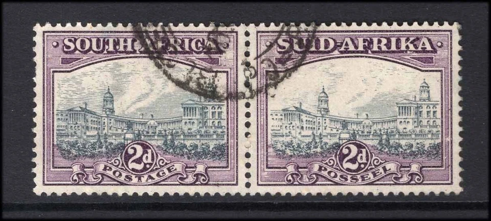 M26692 Sudáfrica 1933 2d Gris/Púrpura Buen Par Usado Sg 58a Cat 120 £ Foto 1 de 1