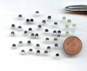 50 VINTAGE GLASS CRYSTAL FACETED 3.75mm. ROUND FLAT BACK HOTFIX RHINESTONES  963 - Picture 1 of 2