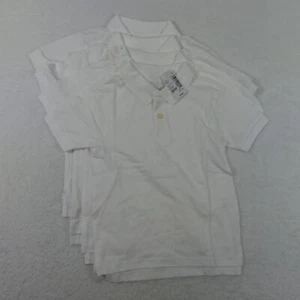 The Childrens Place Shirts Boys 4 Extra Small White Polo Pique Uniform 4 Pack - Picture 1 of 9