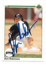 DON ROBINSON 1990 UPPER DECK AUTOGRAPHED SIGNED # 616 SAN FRANCISCO GIANTS