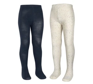 Wonder Nation Footed Tights Girls Size Large 2 Pack White Blue Dress Bottoms - Picture 1 of 4