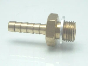 BSPP Stecker Messing Schläuche mit Waschmaschine, BSPP Parallelfäden mit Stachelschwänzen - Bild 1 von 3