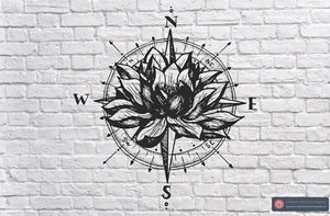 MOTORHOME CAMPER VAN CARAVAN  STICKERS DECAL GRAPHIC  COMPASS MOUNTAINS - Picture 1 of 3