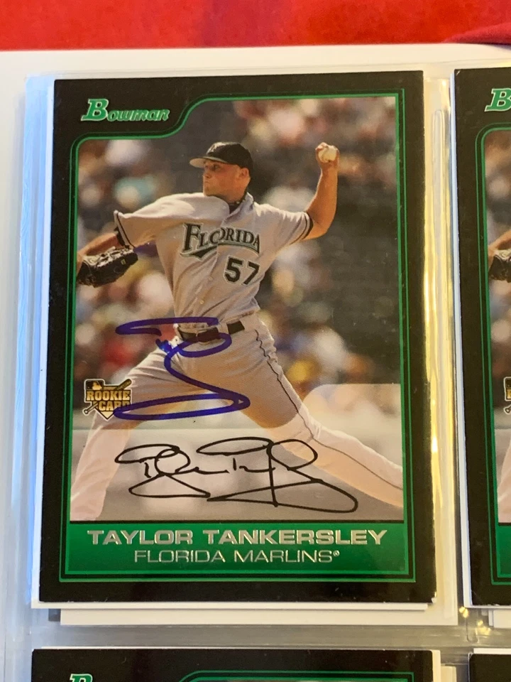 TAYLOR TANKERSLEY AUTOGRAPHED SIGNED 2006 BOWMAN CARD MARLINS COA - Image 1 of 1