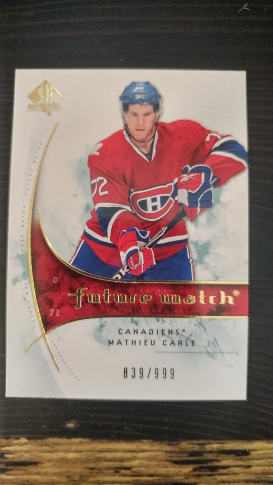 Mathieu Carle 2009-10 SP Authentic Hockey Rookie Card #167 839/999 NMT CANADIENS - Image 1 of 1