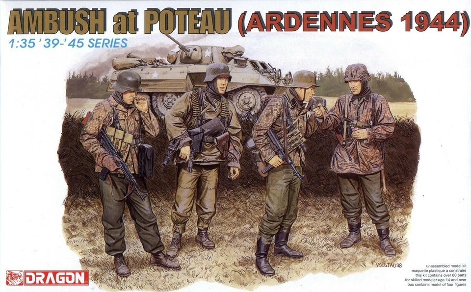 Dragon 1/35 6091 WWII German Ambush at Poteau (Ardennes 1944) (4 Figures) - Image 1 of 1