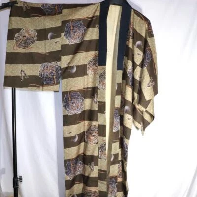 Japanese Cotton cloth Jacket Kimono magatama design Shinto Boro BRKW69 Foto 1 de 4