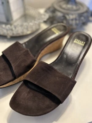 Stuart Weitzman Brown Suede Womens Sandals Soft 7 W - Image 1 of 4