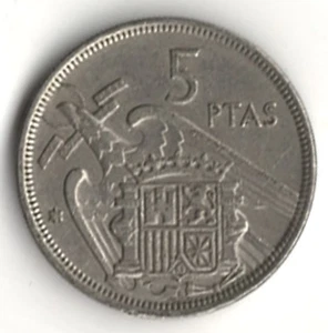 1968 SPANIEN FÜNF PESETEN ~ SIE BEWERTEN ES. stk km 4 - Bild 1 von 4