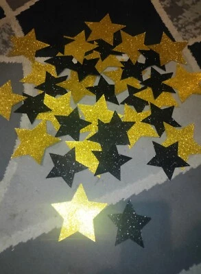 Lote de decoración de pared de oro negro estrellas de lámina brillante Foto 1 de 2
