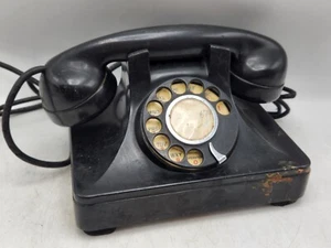 Vintage North Electric 20 Cycle Ringer Bakelite Rotary Desk Phone w/ Handset - Picture 1 of 10