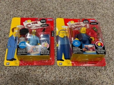 2 juguetes nuevos/sellados de Los Simpson Fat Tony, Herb Powell Serie 1 All-Star Voices Foto 1 de 3