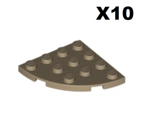 Lego ® Lot 10 Plaque Angle Rond 4x4 Plate Corner Round Dark Tan 30565 NEW - Picture 1 of 1