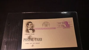 UX48 "Lincoln, Precancelled" Mint Postal Card, First Day of Issue 1962 Art Craft - Picture 1 of 2