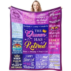 Retirement Gifts for Women 2024 Retirement Blanket for Women Retired Throw Bl... - Picture 1 of 7