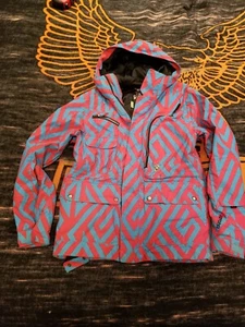 burton Dryride snowboard jacket red/blue shawn white Collection size XS - Picture 1 of 16