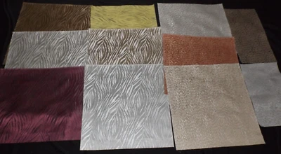 PRETSTIGIOUS TEXTILES 11 SAMPLE PATCHWORK TIGER ANTELOPE PATTERN 16" x 14" - Image 1 of 4