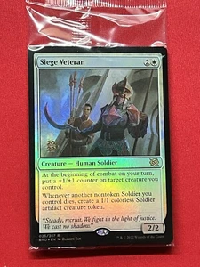 MTG Siege Veteran Prerelease Foil The Brothers War Sealed With Extras - Picture 1 of 2