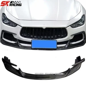 For 2014-2021 Maserati Ghibli S Q4 Real Carbon Fiber Front Lip Bumper Body kits - Picture 1 of 20