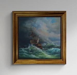Tall Ship Decoration, 3D hand finished premium print on canvas with brush stroke - Picture 1 of 13